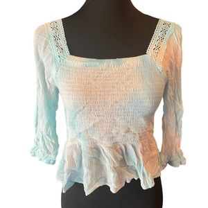 (NEW) woman’s  hand dyed 3/4 sleeve crop top